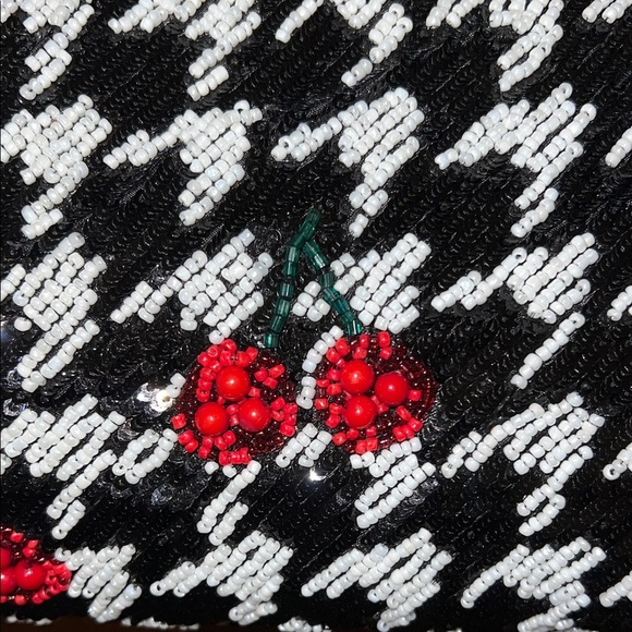 Handcrafted In India | Cherry 🍒 Beaded Bag w/ Bag Charm - Picture 4 of 10